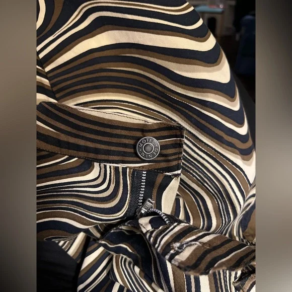 MOTEL ROCKS Denim Size:S Zoven Ripple Swirl High Waist Trouser Pants - Picture 8 of 12